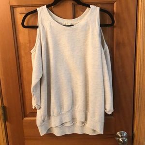 Cold shoulder cream crew neck
